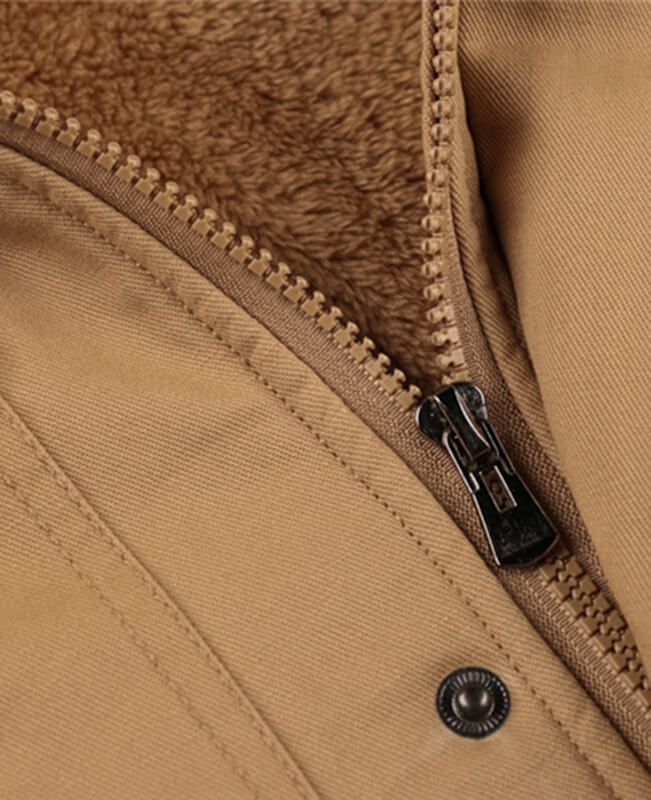 Washed Cotton Fleece Military Jacket