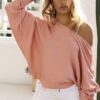 Pink Off the Shoulder Sweater
