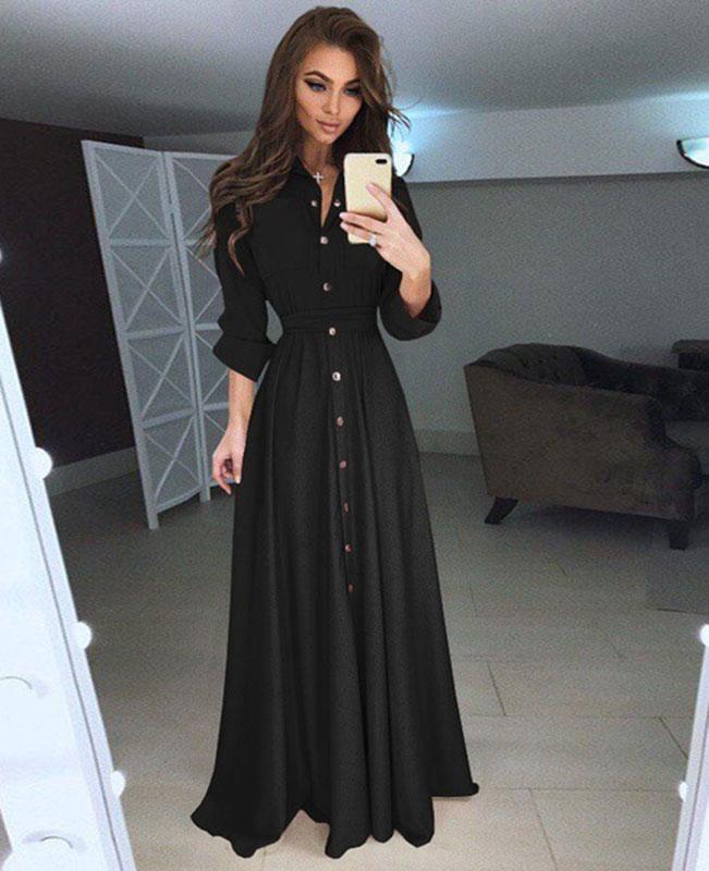 Long button up 2025 dress