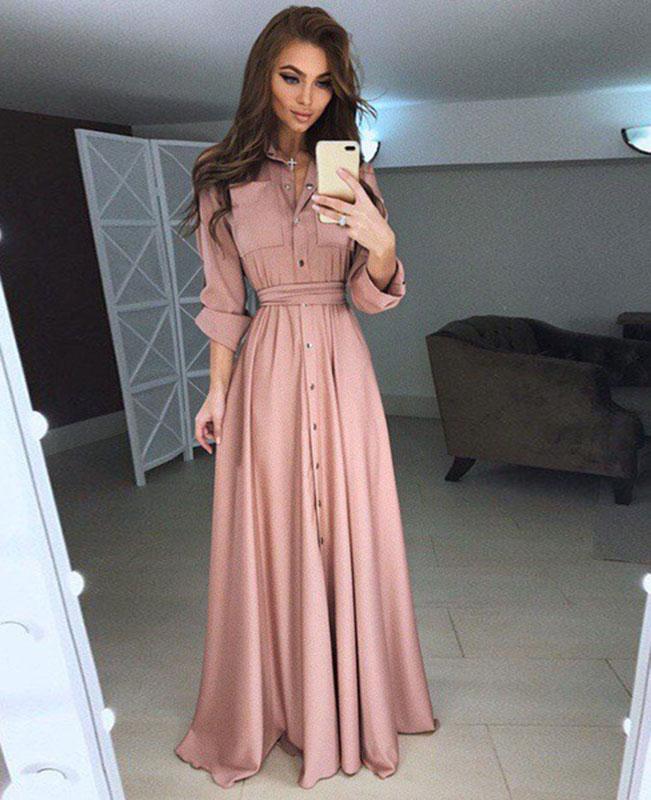 Button Down Maxi Shirt Dress