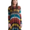 Casual Loose Long Sleeve Striped Dress-10