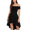 Off the Shoulder Black Cocktail Dress