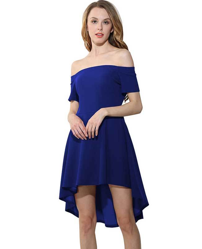 Off the Shoulder Black Cocktail Dress