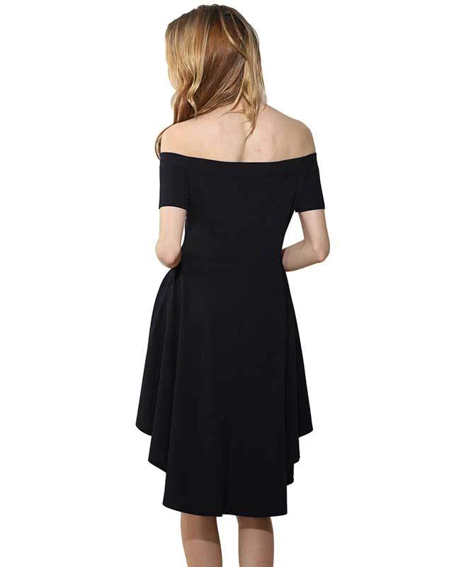 Off the Shoulder Black Cocktail Dress