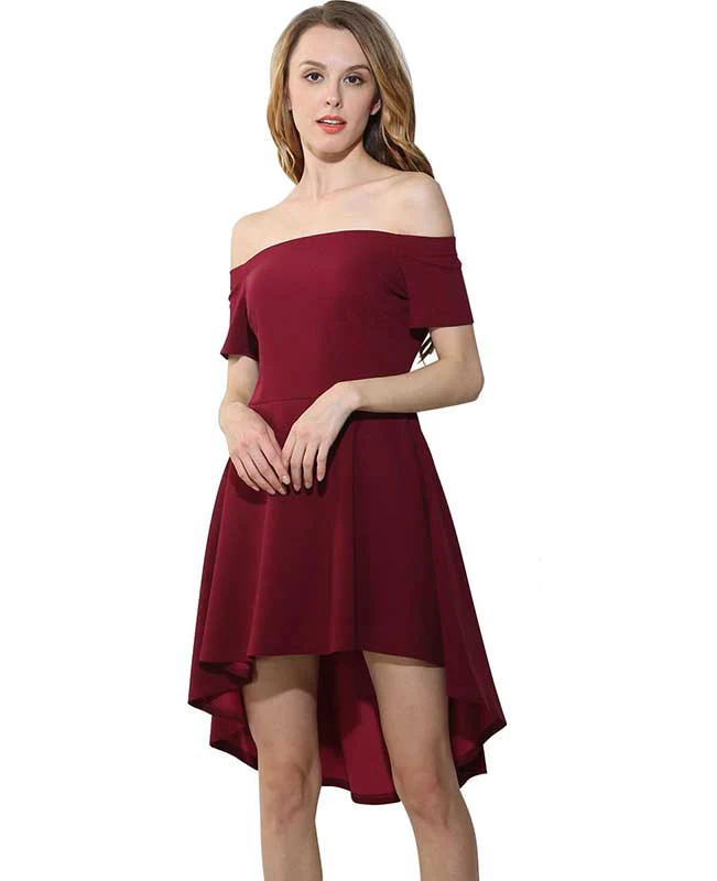 Off the Shoulder Black Cocktail Dress