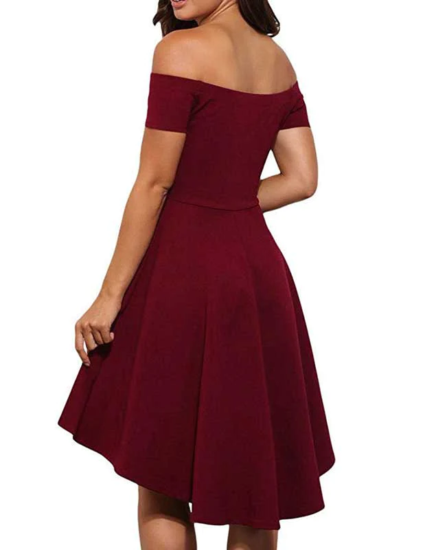 Off the Shoulder Black Cocktail Dress