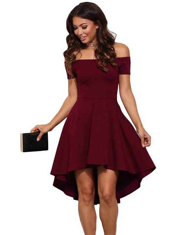 Off the Shoulder Black Cocktail Dress