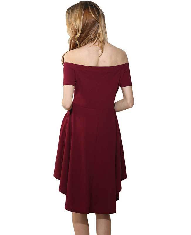 Off the Shoulder Black Cocktail Dress