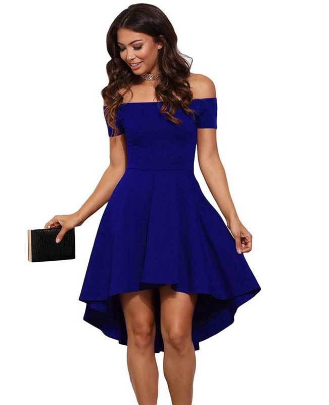 Off the Shoulder Black Cocktail Dress