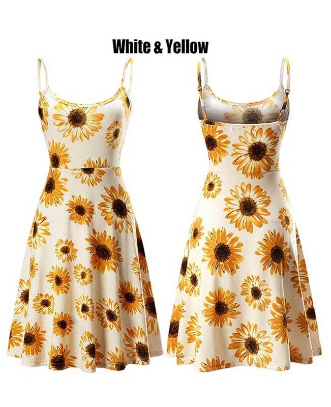 Floral Print Strappy Sleeveless Beach Dress