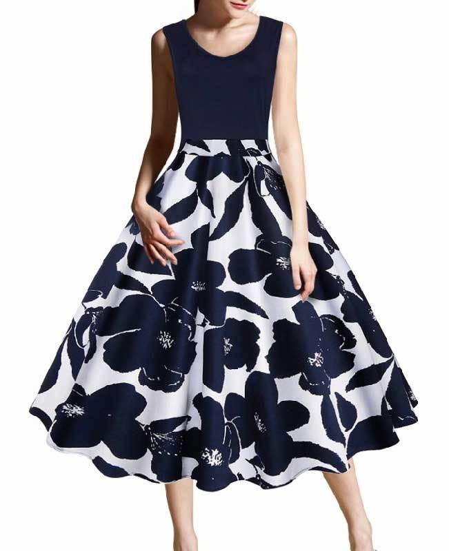 Sleeveless A-Line Swing Dress