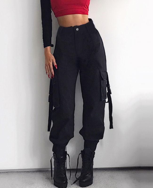 Woman Cargo Pants Black by Tech Wear