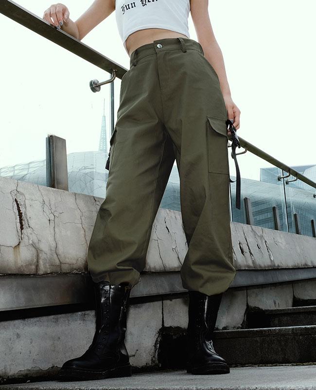  Womens Cargo Pants Solid Color Boho Cargo Pants Women