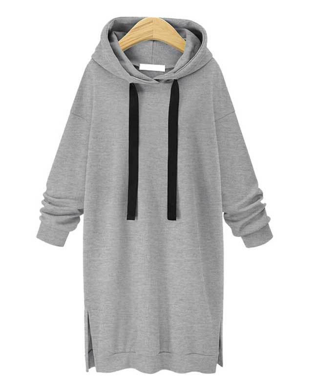 Drawstring Hooded Sweatshirt Dress