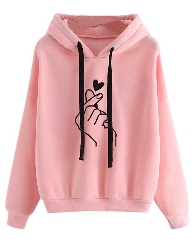 Heart Finger Print Cute Sweatshirts