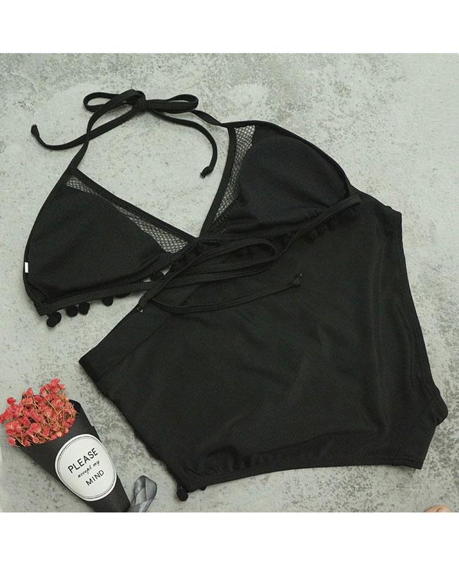 Hollow Out String High Waisted Bikini