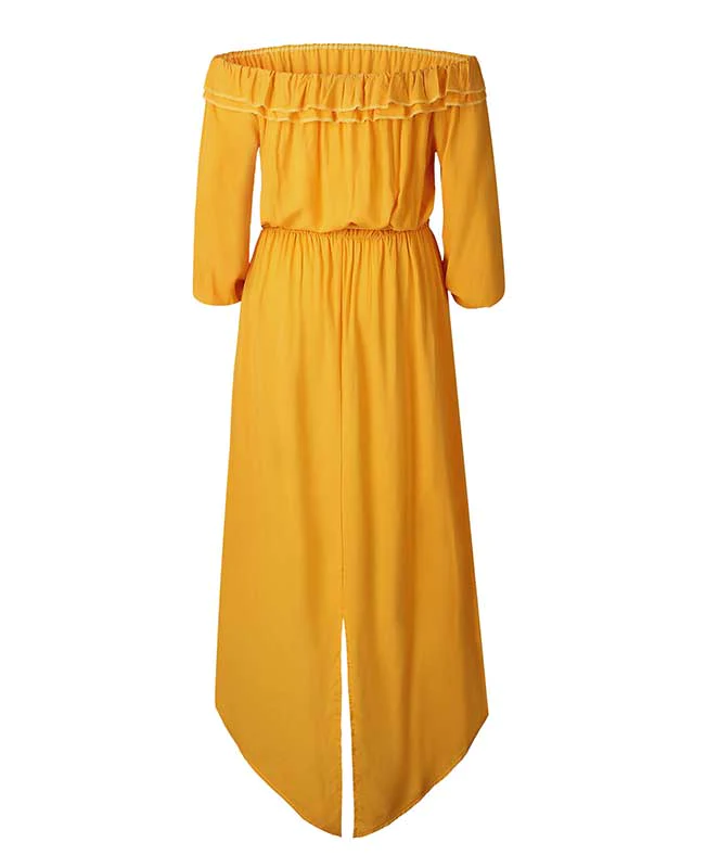 Off the Shoulder Yellow Dress