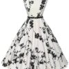 Vintage Sleeveless Floral Cocktail Dress