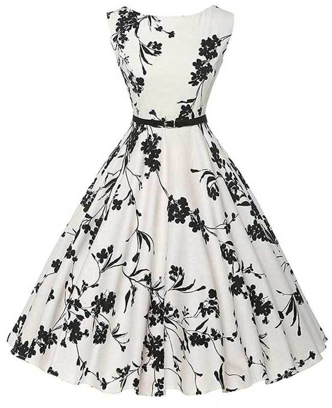 Vintage Sleeveless Floral Cocktail Dress