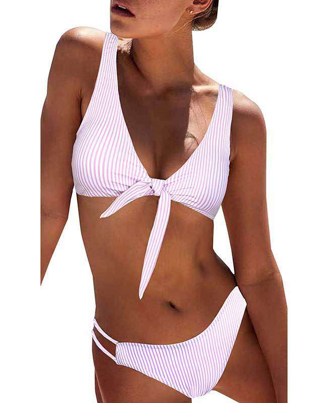 Push Up Striped Two Piece Swimsuit