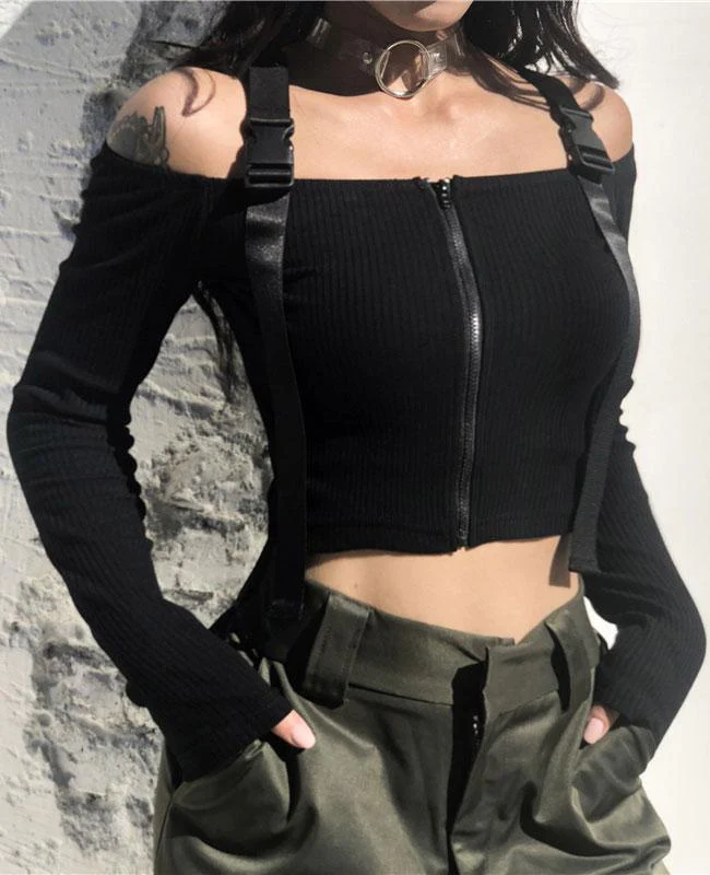 Sexy Short Long Sleeve Crop Top