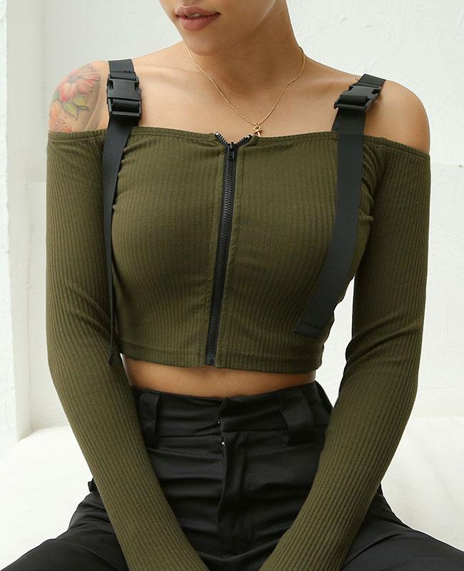 Sexy Short Long Sleeve Crop Top