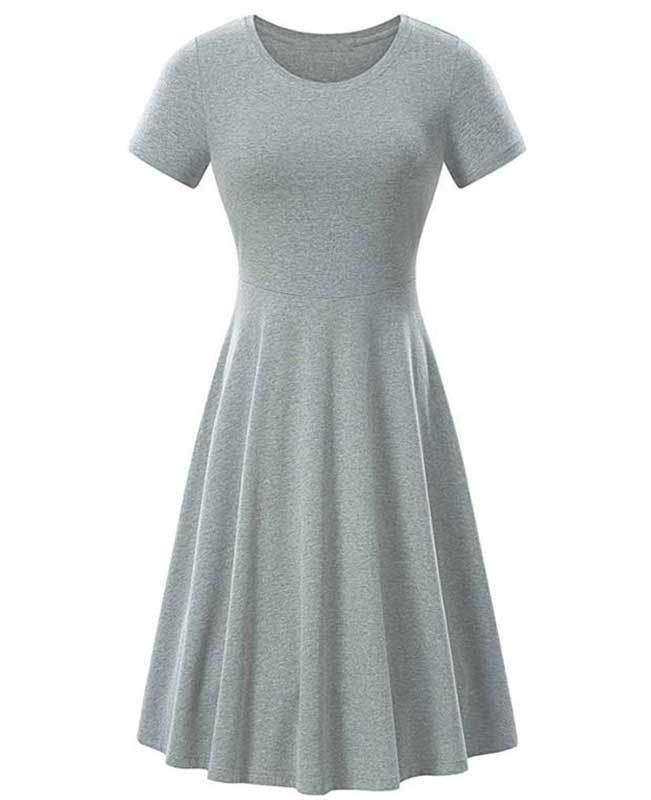Solid Color Casual Summer Dress