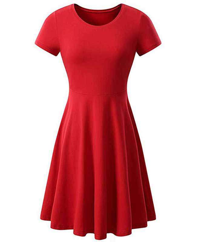 Solid Color Casual Summer Dress