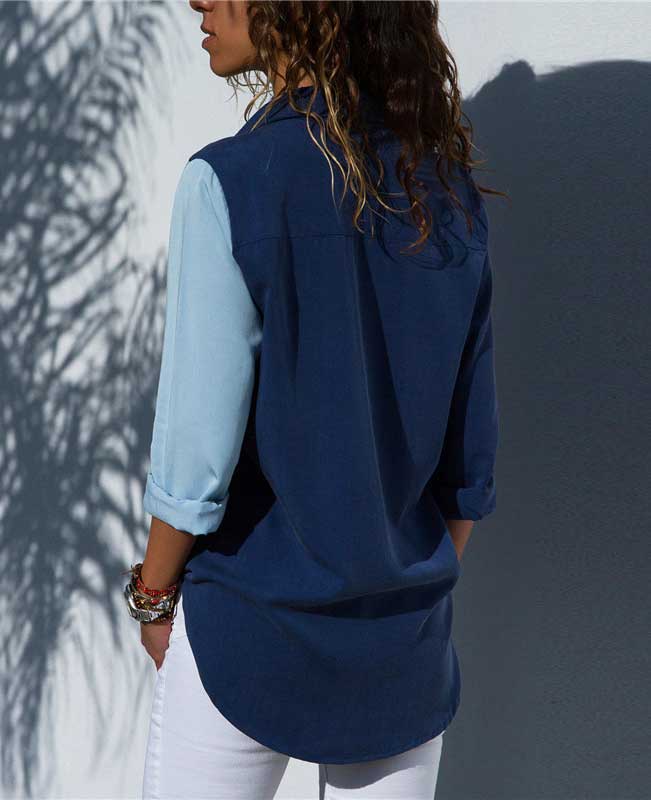 Turn Down Collar Office Chiffon Blouse