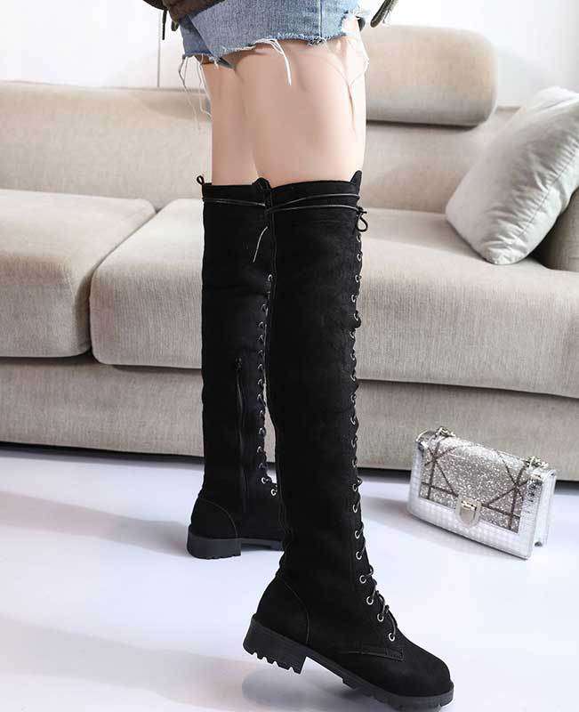 Over the Knee Lace Up Boots-12