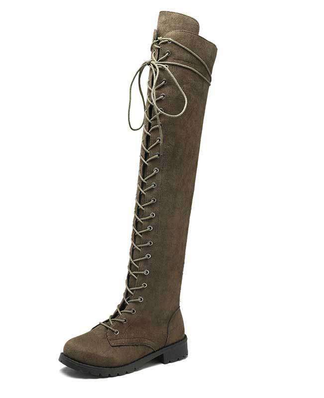 Over the Knee Lace Up Boots