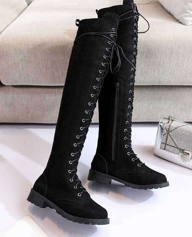 Over the Knee Lace Up Boots-13