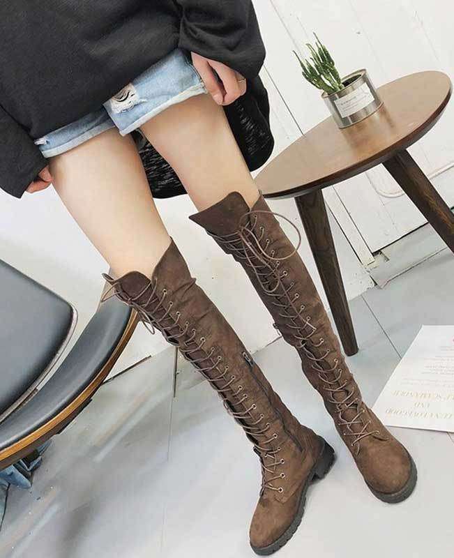 Over the Knee Lace Up Boots-2