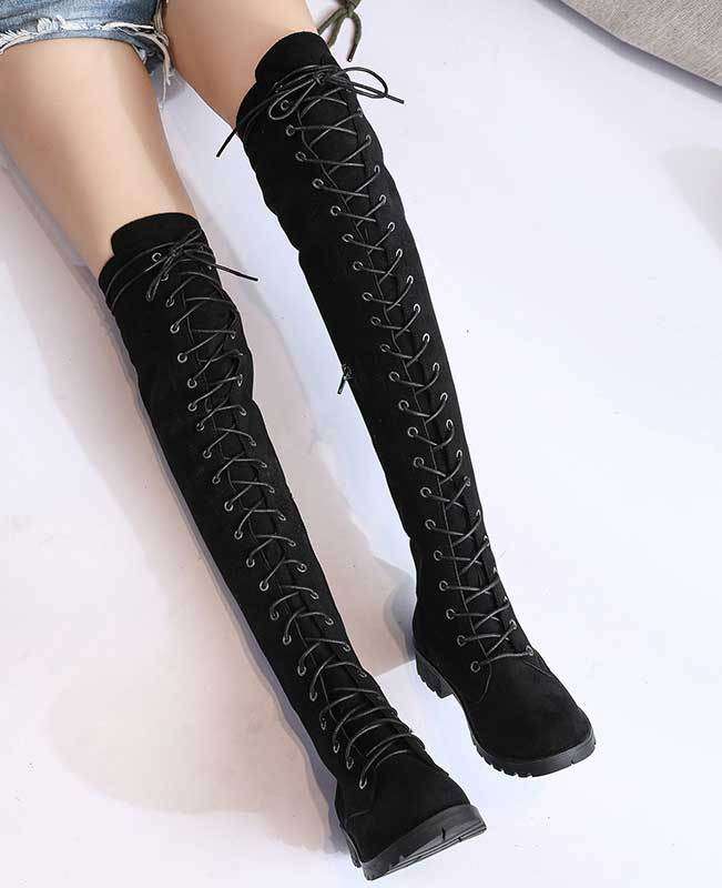 Lace up over the cheap knee boot