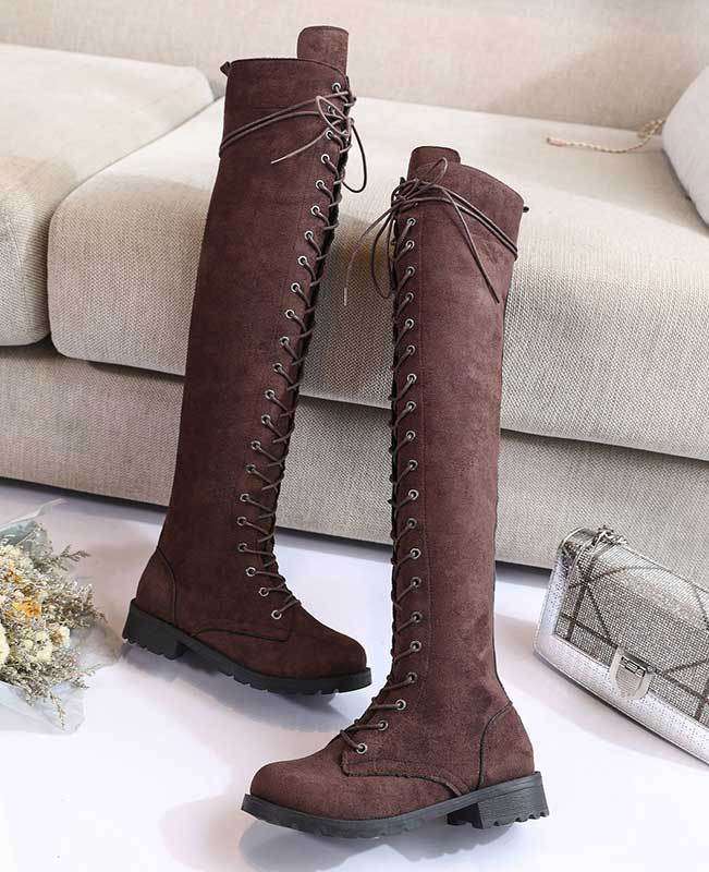 Over the Knee Lace Up Boots-11