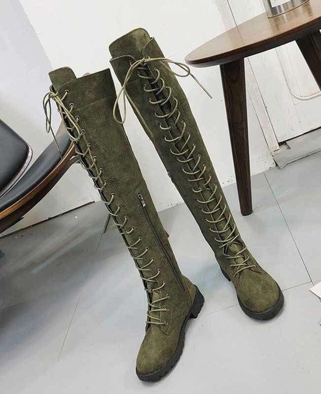 Over the Knee Lace Up Boots-5