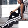 Black and White Striped Trousers