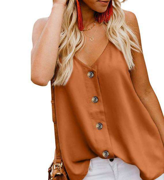 Button Down Tank Sleeveless Shirts