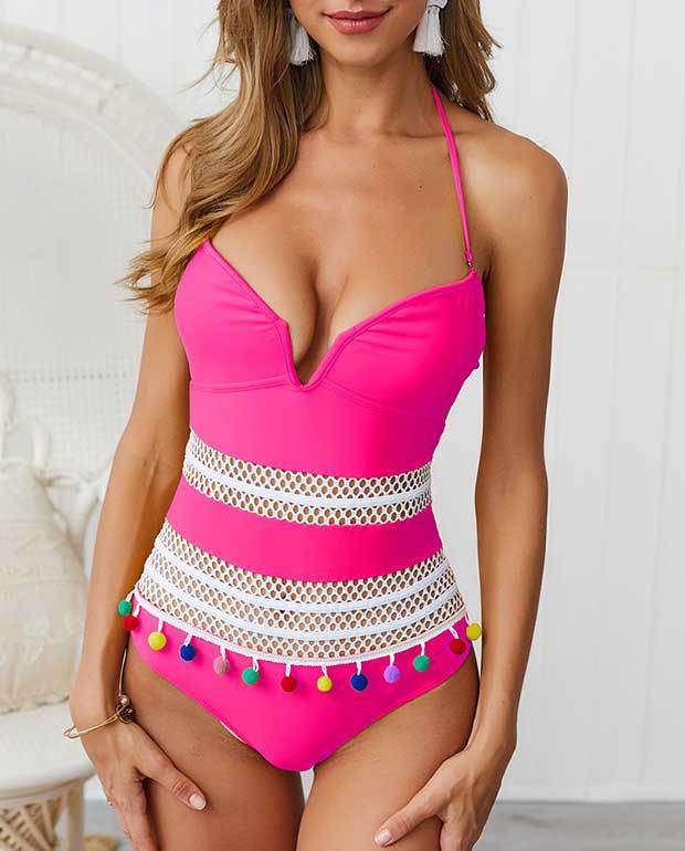 Cute Push Up One Piece Swimsuit