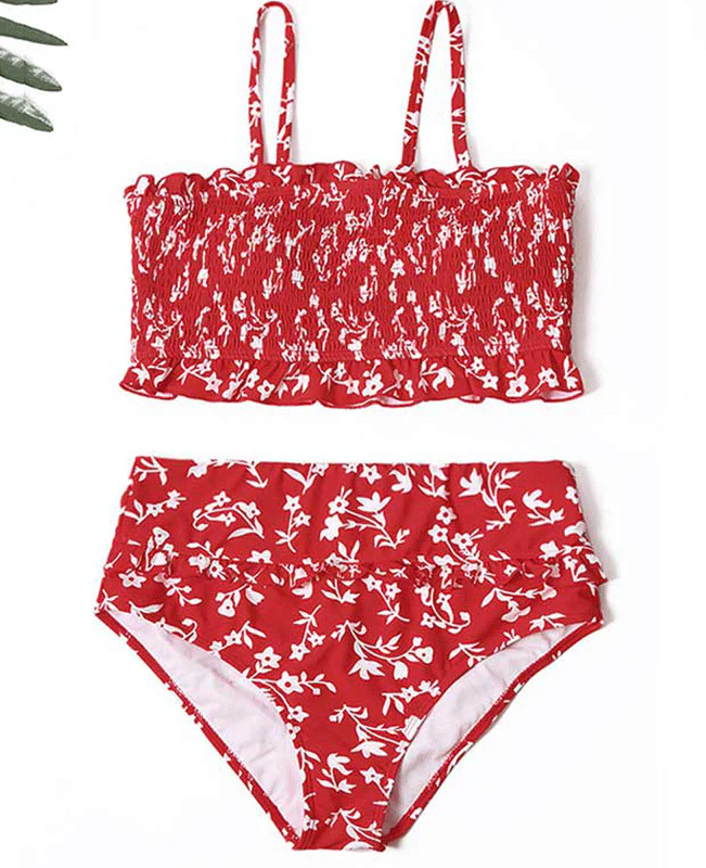 Ruffle Off the Shoulder Bikini -4