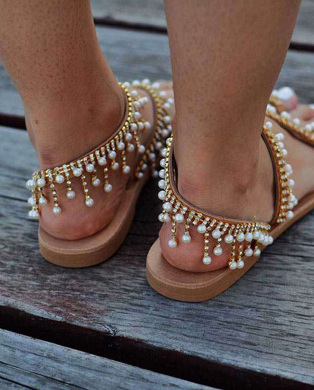 Womens Flat Bead Sandal-6