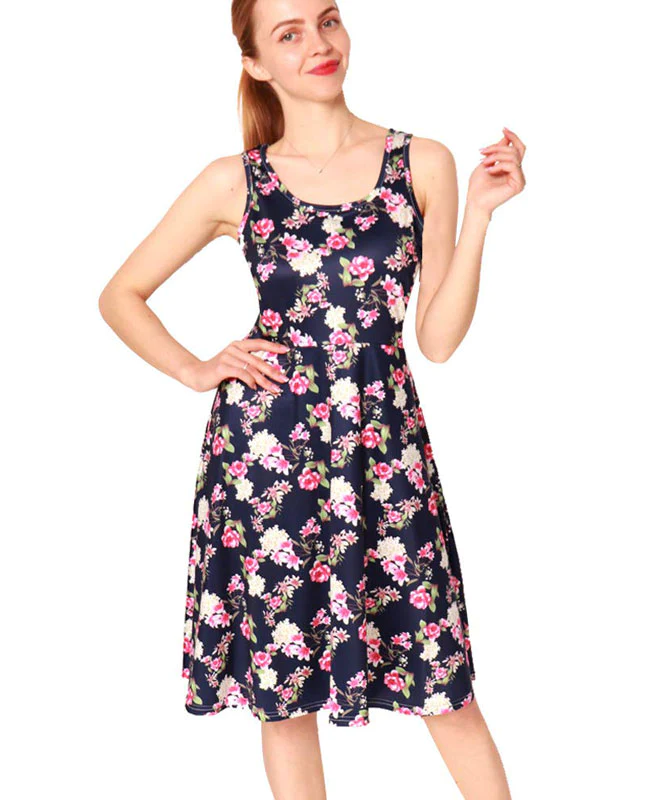 Sleeveless Floral Midi Dress