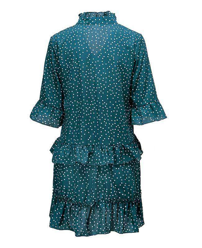 Loose Ruffle Polka Dot Dress-12