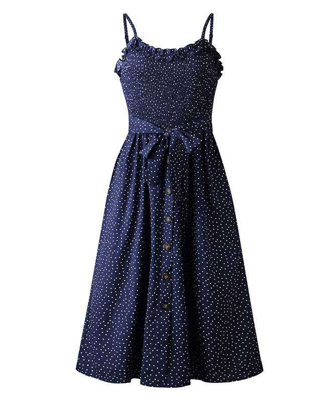 Spaghetti Strap Polka Dot Boho Dress