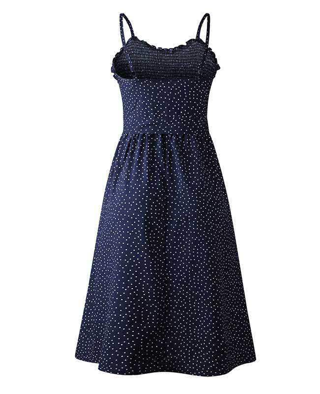 Spaghetti Strap Polka Dot Boho Dress-12
