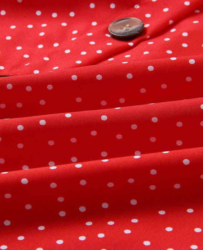 Spaghetti Strap Polka Dot Boho Dress-15