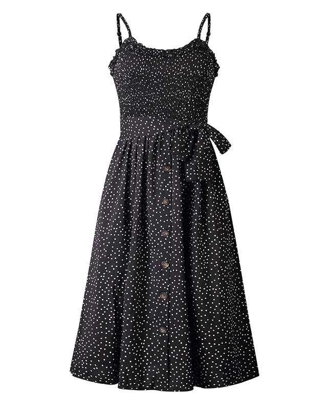 Spaghetti Strap Polka Dot Boho Dress