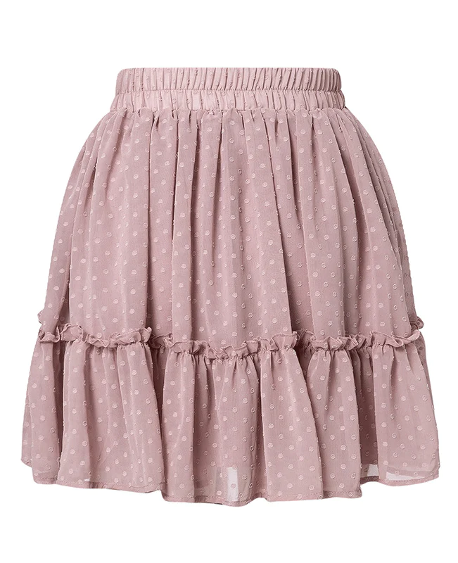 Polka Dot Pink Mini Skirts-6