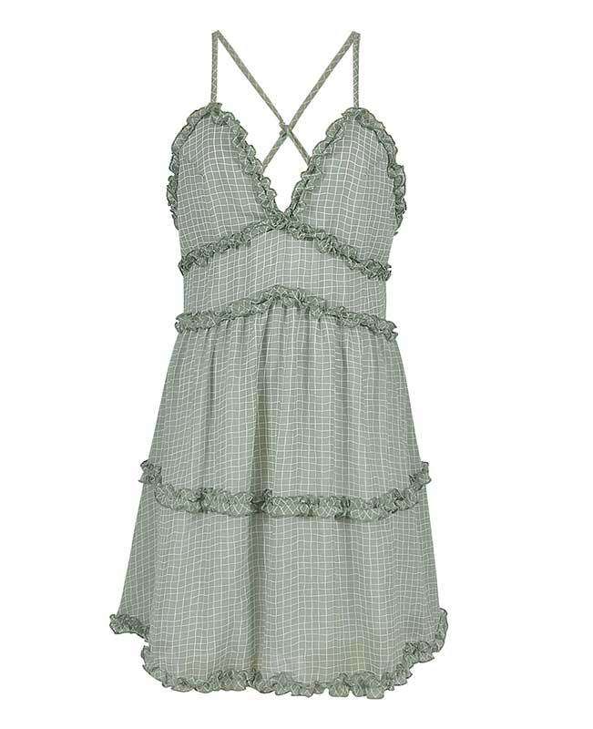 Ruffle Backless Mini Dress