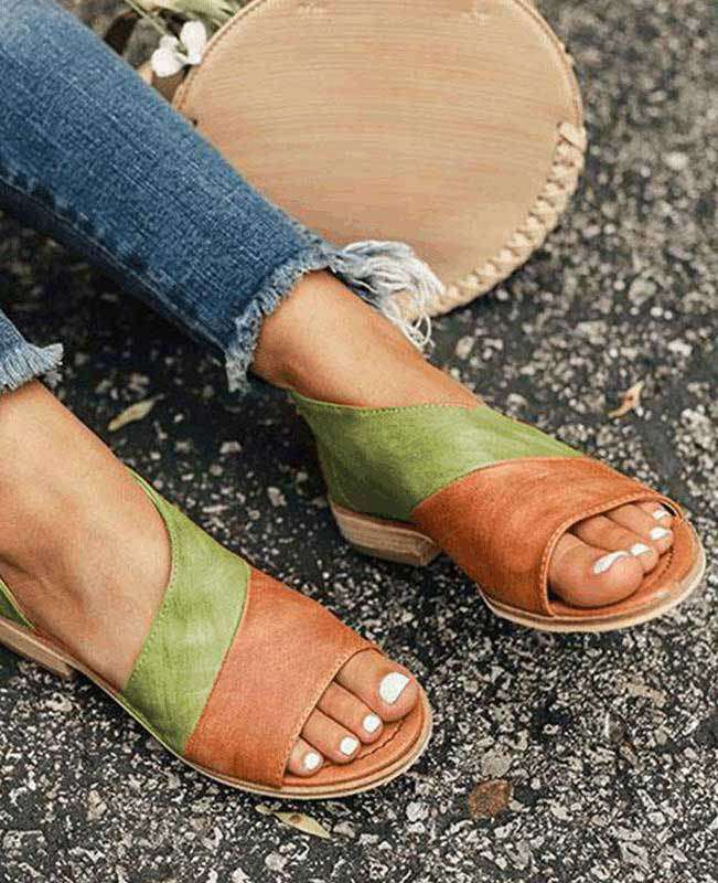 Patchwork Slip on Summer Sandals